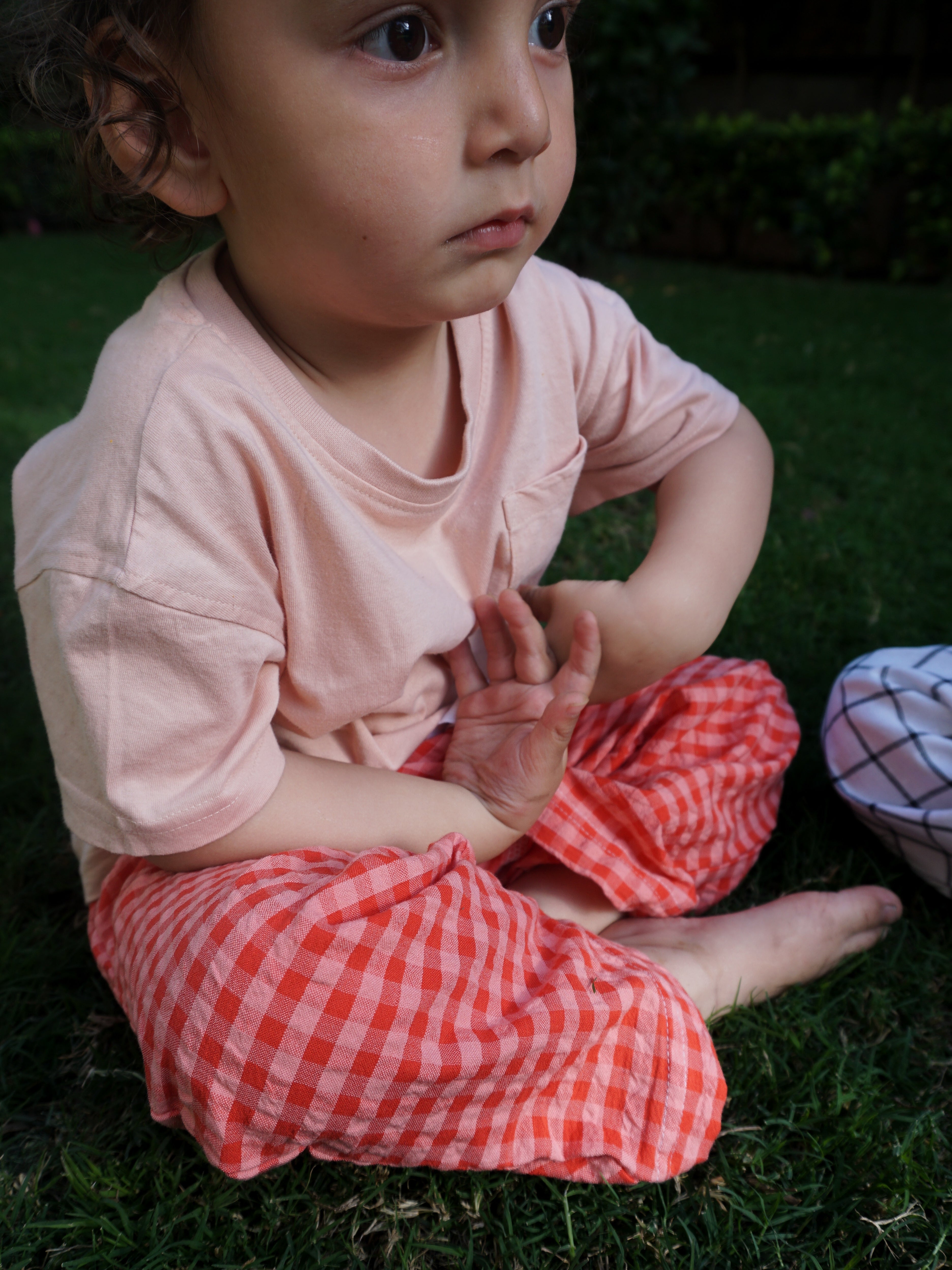 Pure cotton kids gingham pants India - Melon Gingham - Gozikids