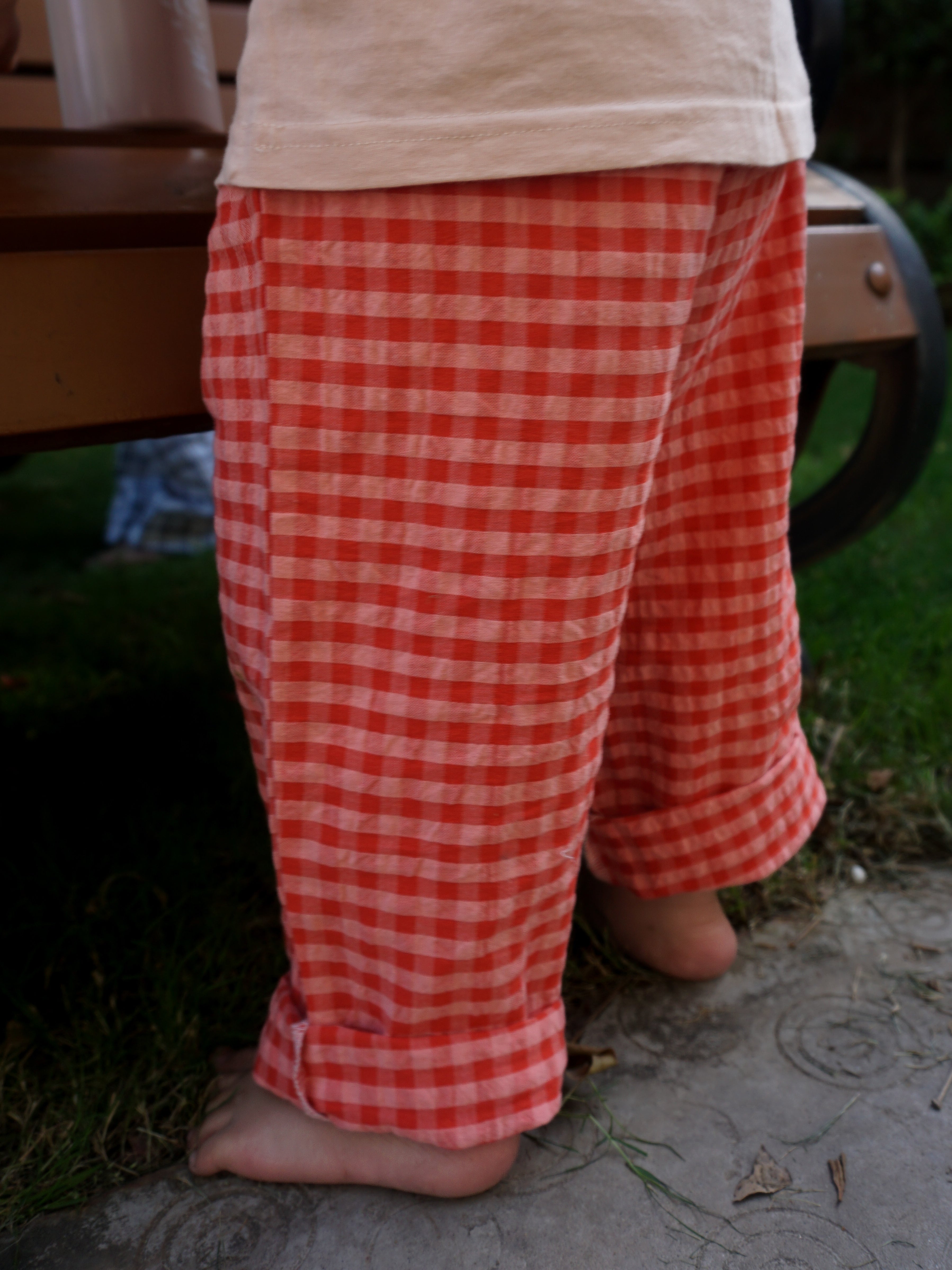 Melon Gingham Pants