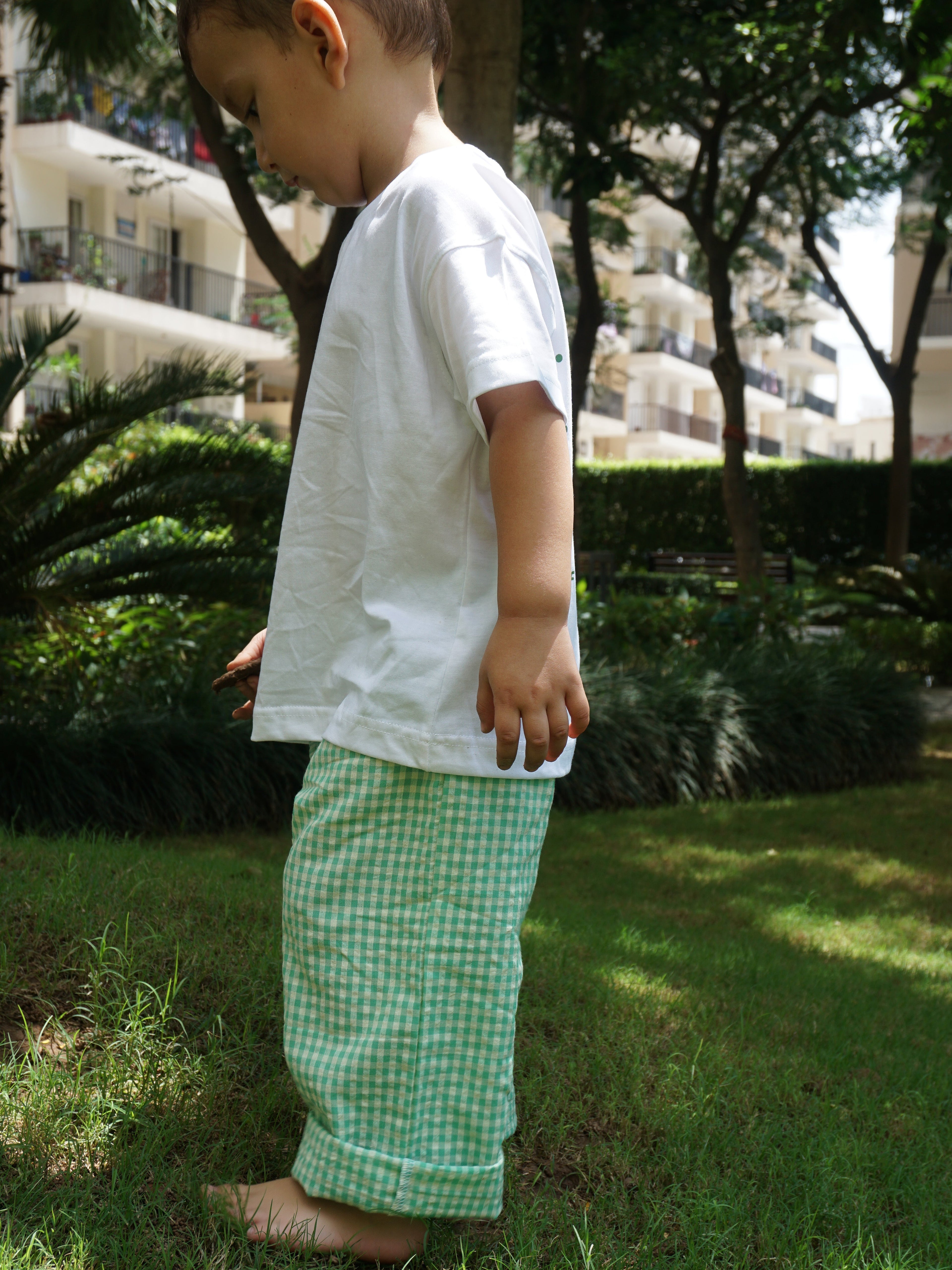 The Mint Gingham Pants: Lightweight & Super soft