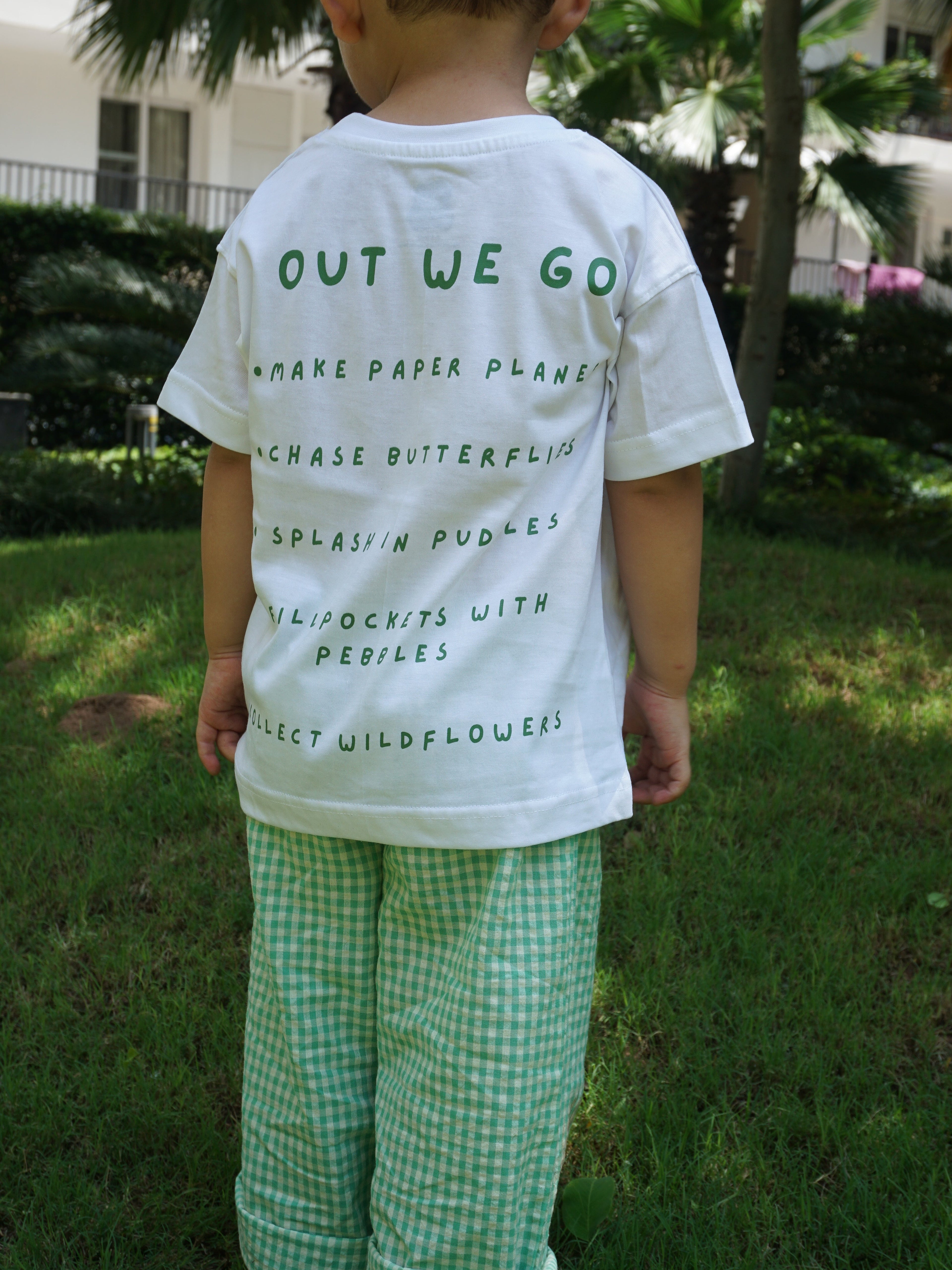 Kids seersucker gingham pants mint - pure cotton - Gozikids