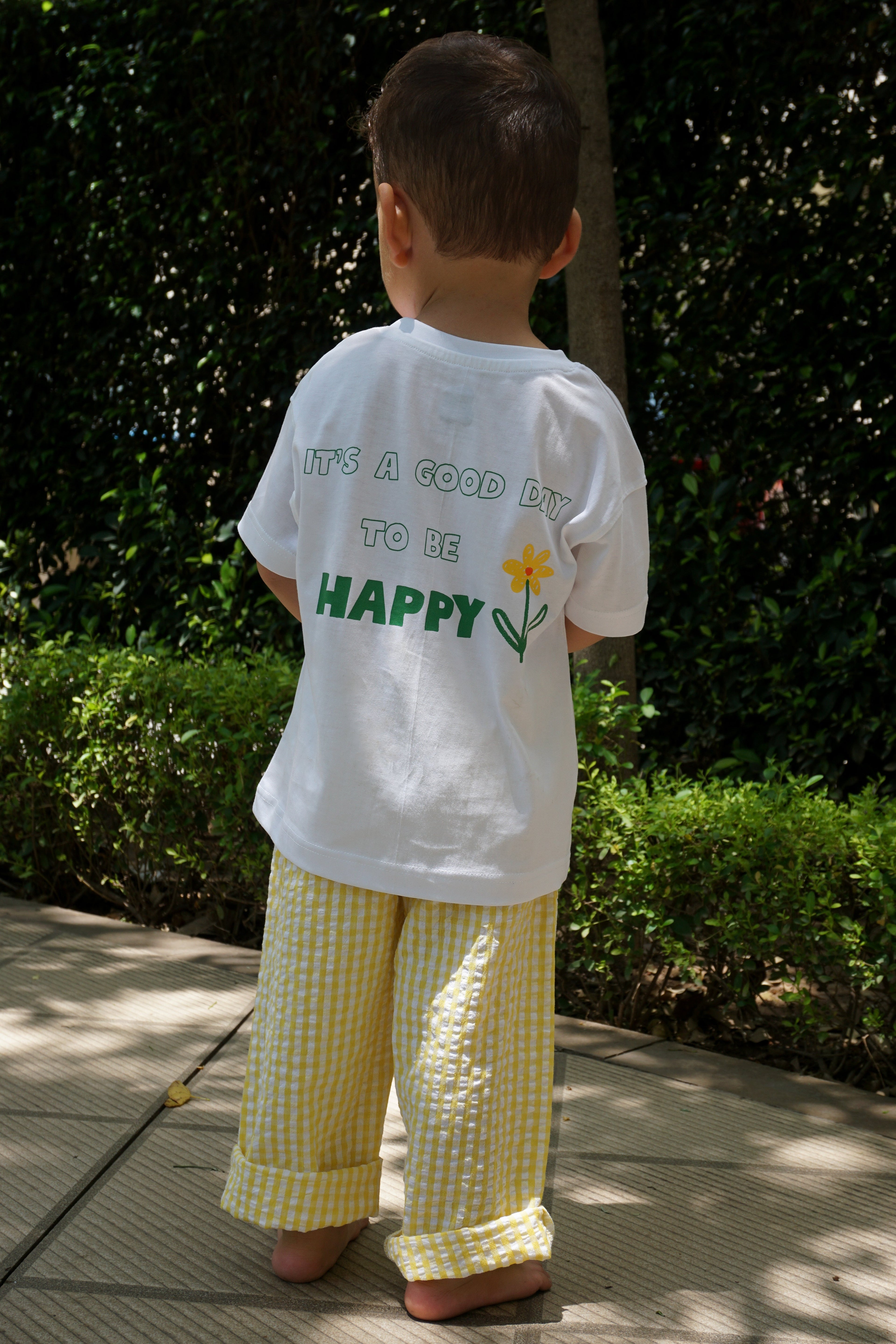 Pure cotton kids yellow pants India - seersucker - Gozikids