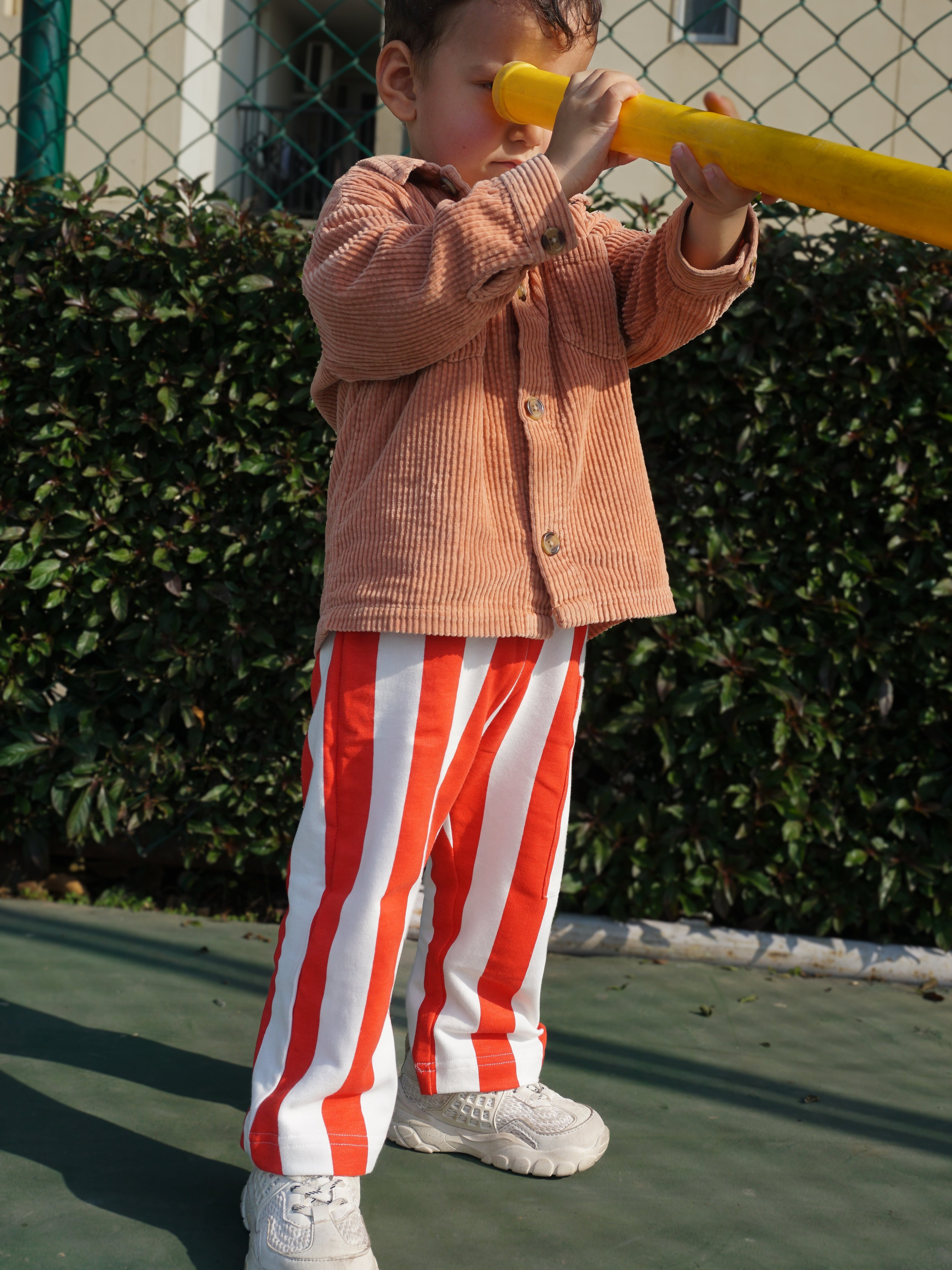 Red French Terry kids pants - undyed cotton base Oeko-Tex - Gozikids India