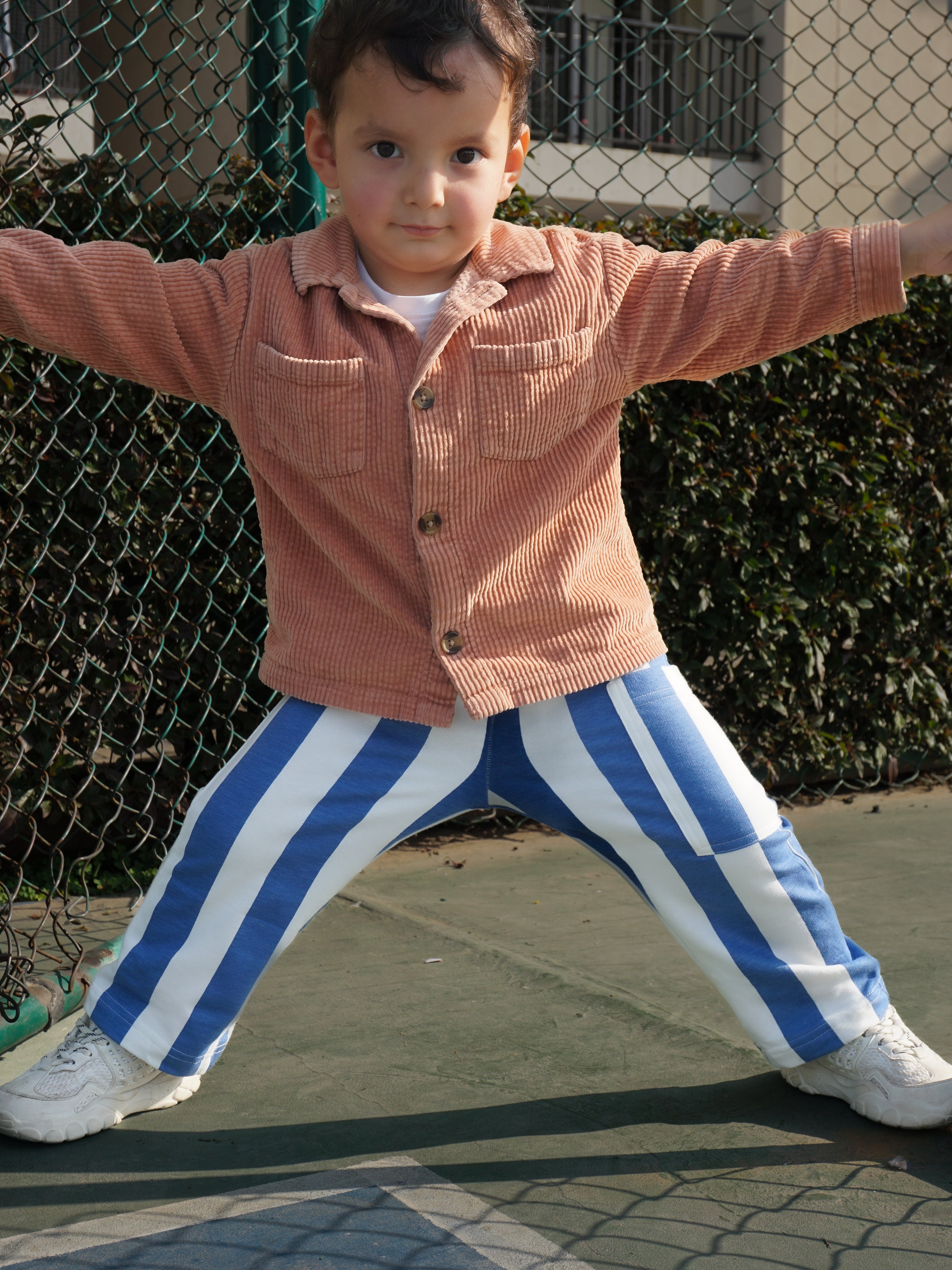 Blue French Terry kids pants - undyed cotton base Oeko-Tex - Gozikids India
