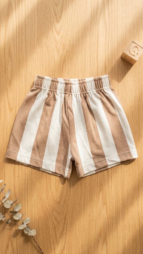 Biscotti Stripe kids shorts - French terry cotton - Gozikids India